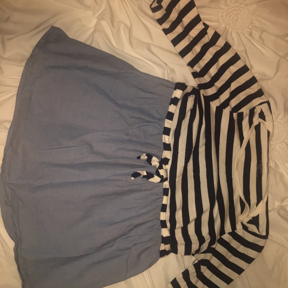 maternity striped 3/4 sleeve and Jean top